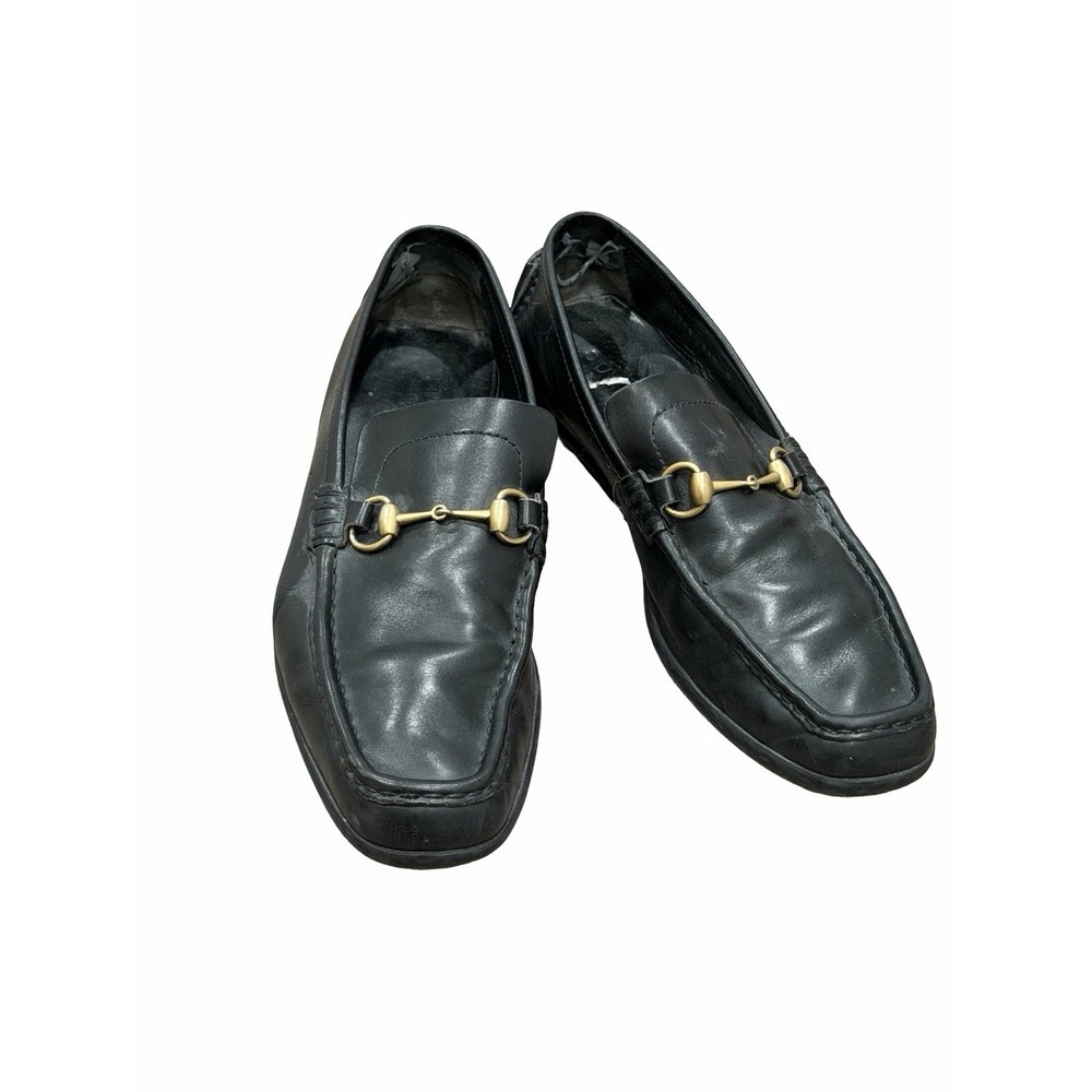 Vintage Mens Gucci Gold Horsebit Buckle Black Leather Driving Loafer 11.5 117708 - Picture 3 of 16